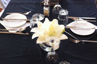 Black table setting