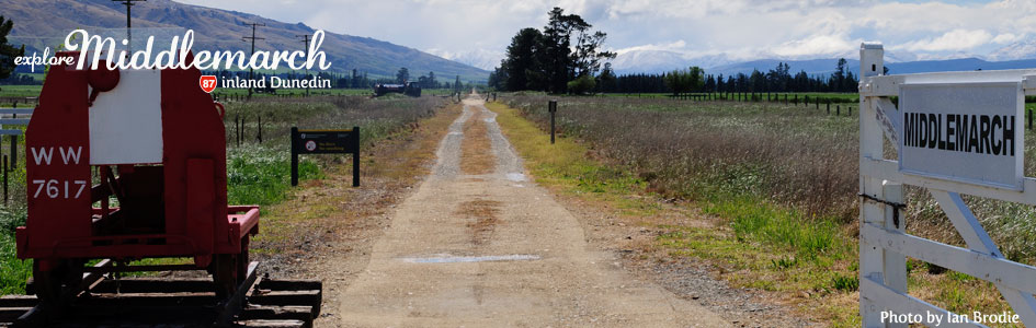 Start of Otago Central Rail Trail in Middlemarch