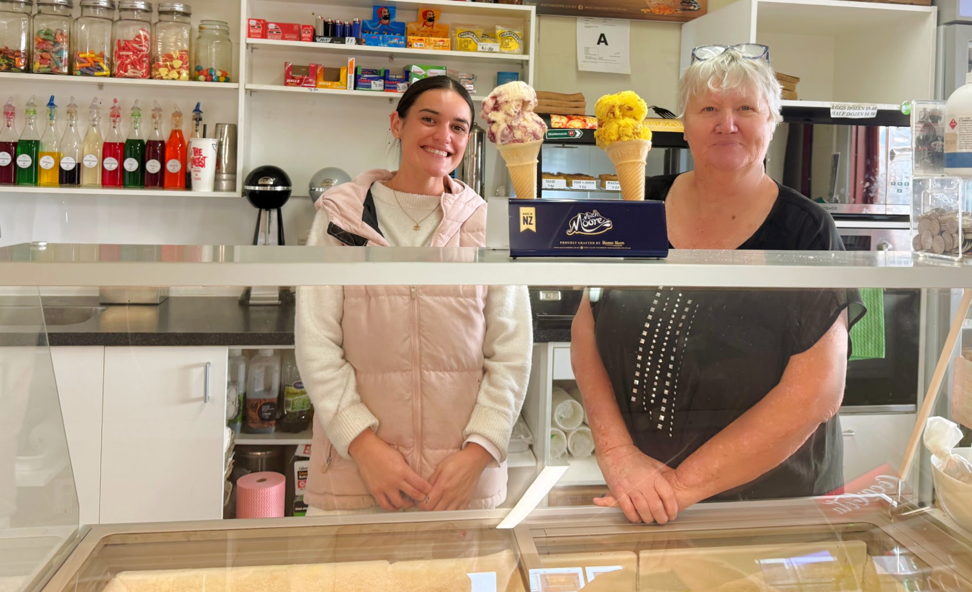 Maggies Ice Cream Parlour Maggies Ice Cream Parlour in Middlemarch, stocks groceries, milkshakes, a one-stop convenience store