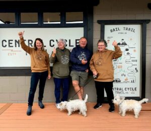 Central Cycle Trail Co. Crew at Middlemarch depot, contact them for your adventure on the Otago Central Rail Trail.