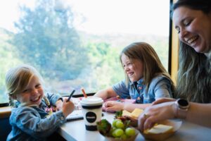 Family on Taieri Gorge Train to Pukerangi, Middlemarch