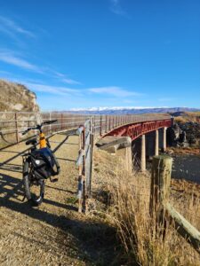 Central Cycle Trail Co. Bike on Otago Central Rail Trail crossing bridge
