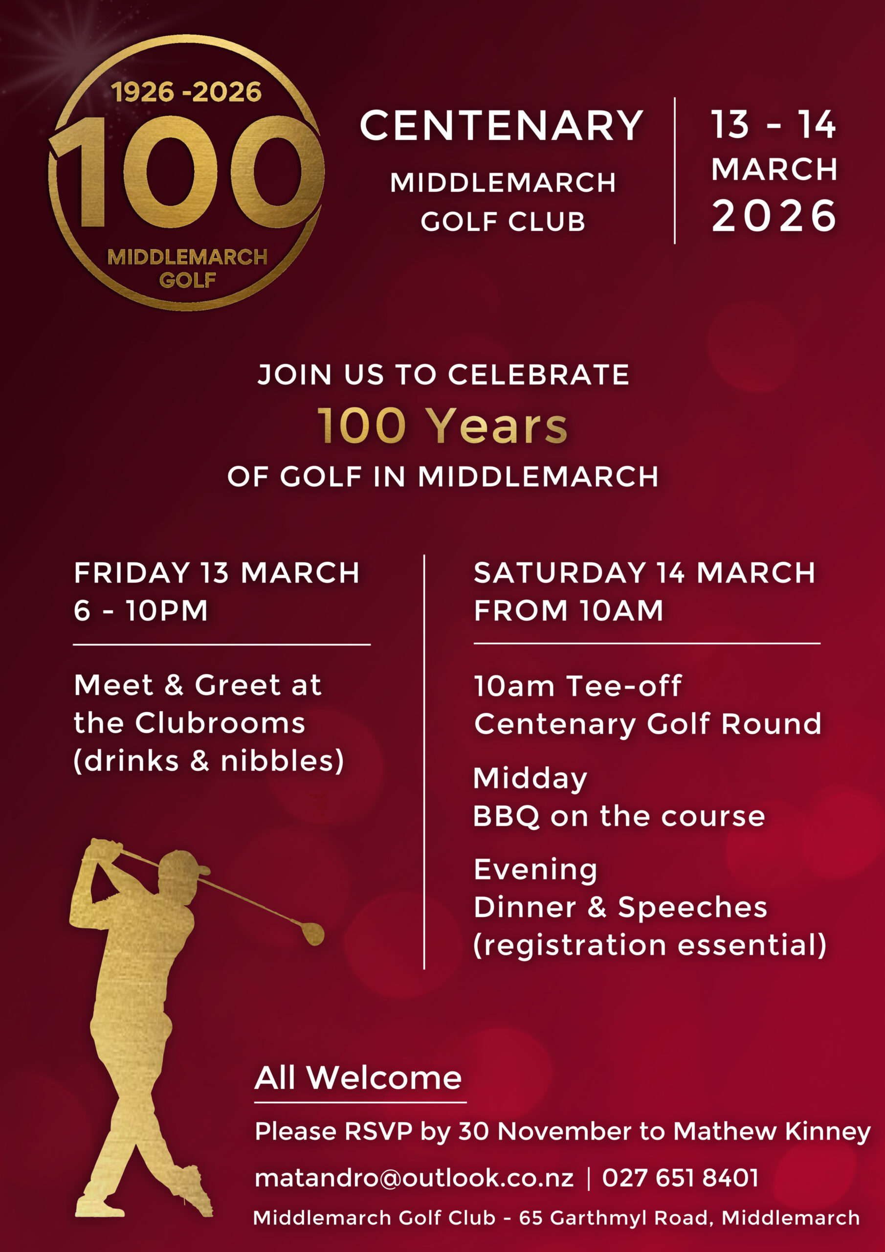 Middlemarch Golf Centenary