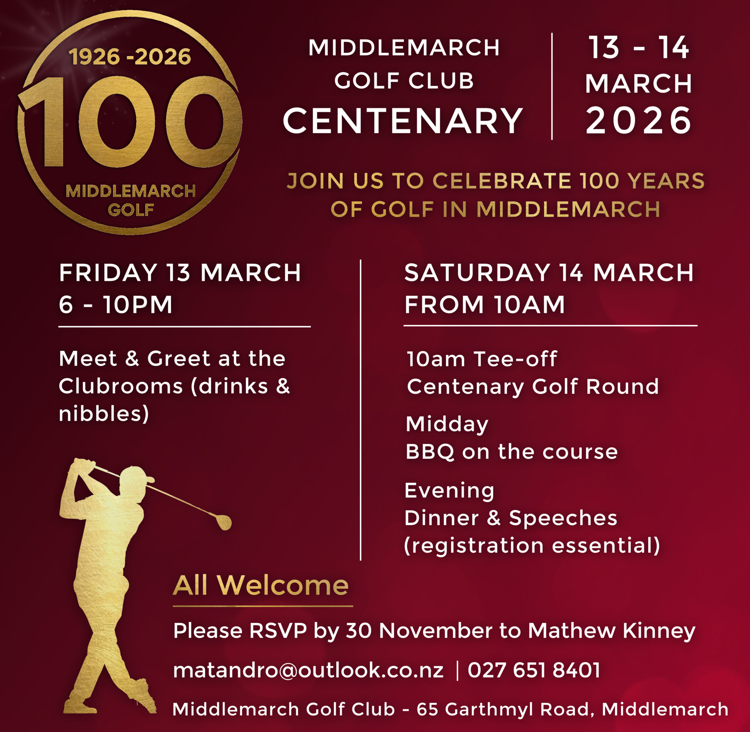 Middlemarch Golf Centenary