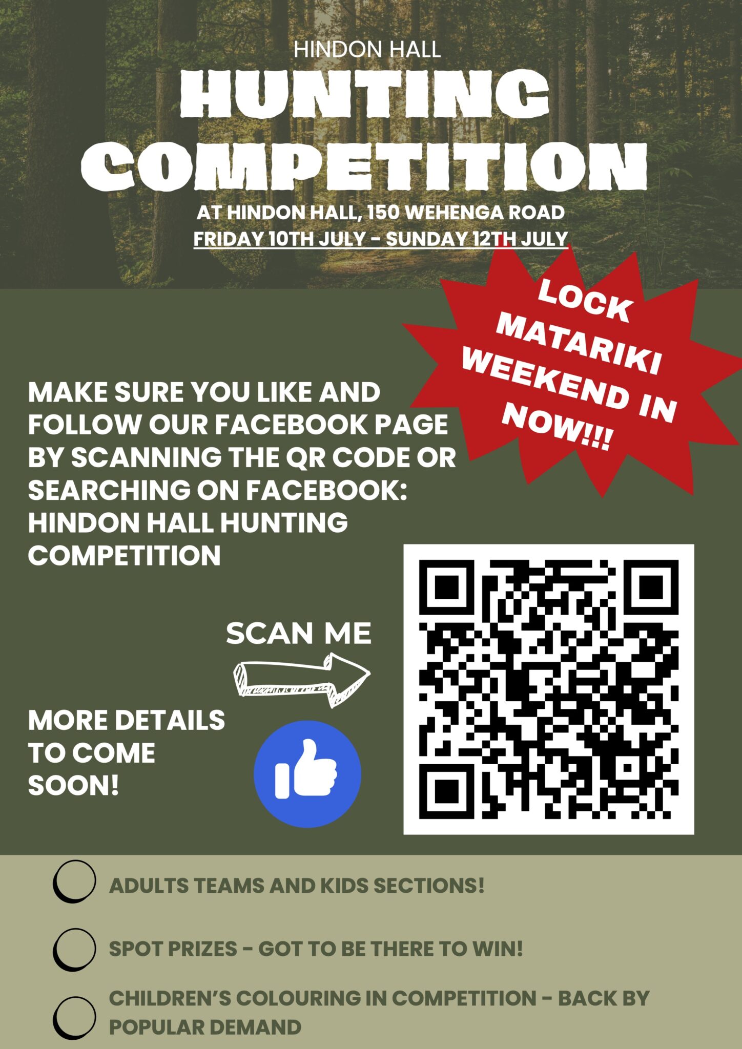 Hindon Hall Hunting Competition, Matariki Weekend 10th July